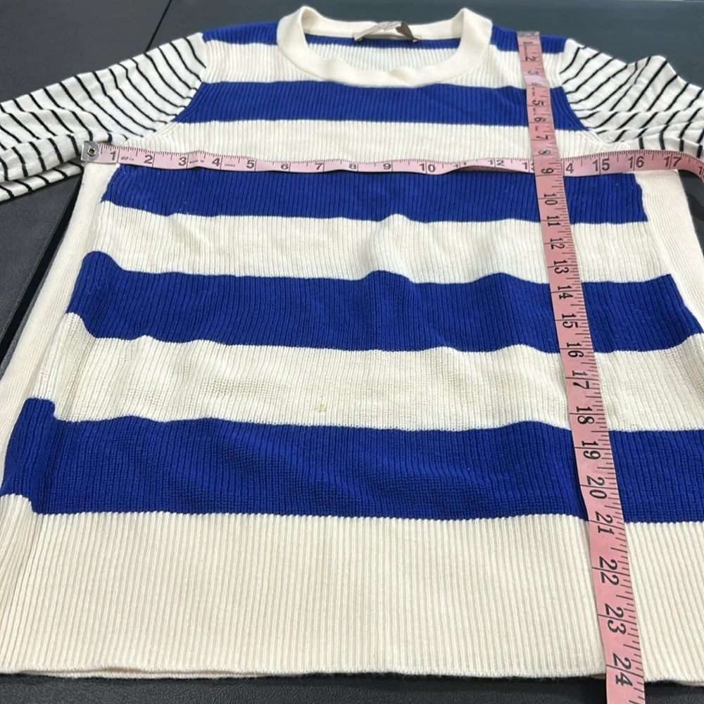 Loft Blue and Creme‎ Striped Sweater. Size S (357)